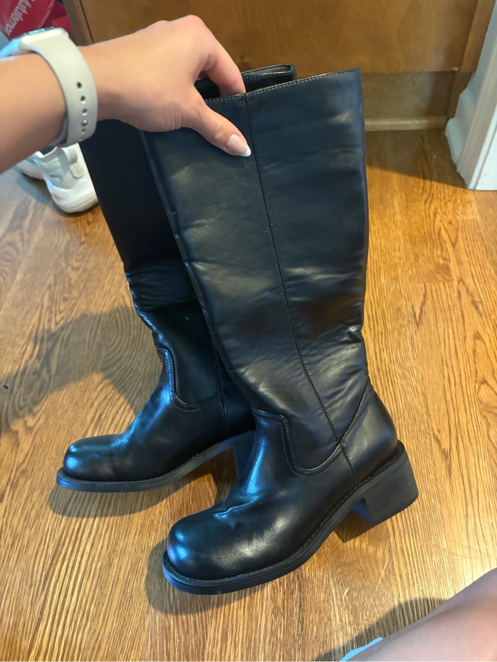 Black Leather Women's Mid-Calf Boots